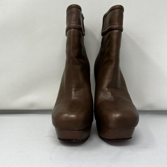 L.A.M.B. Tan Platform High Heel Ankle Boots US 7.5 - Picture 10 of 12